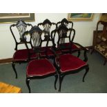 Set of Victorian dining chairs, four stands and on