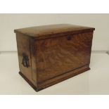 Victorian oak stationary box, the fall flap folds