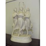 Victorian Parian ware group in the form of the Thr