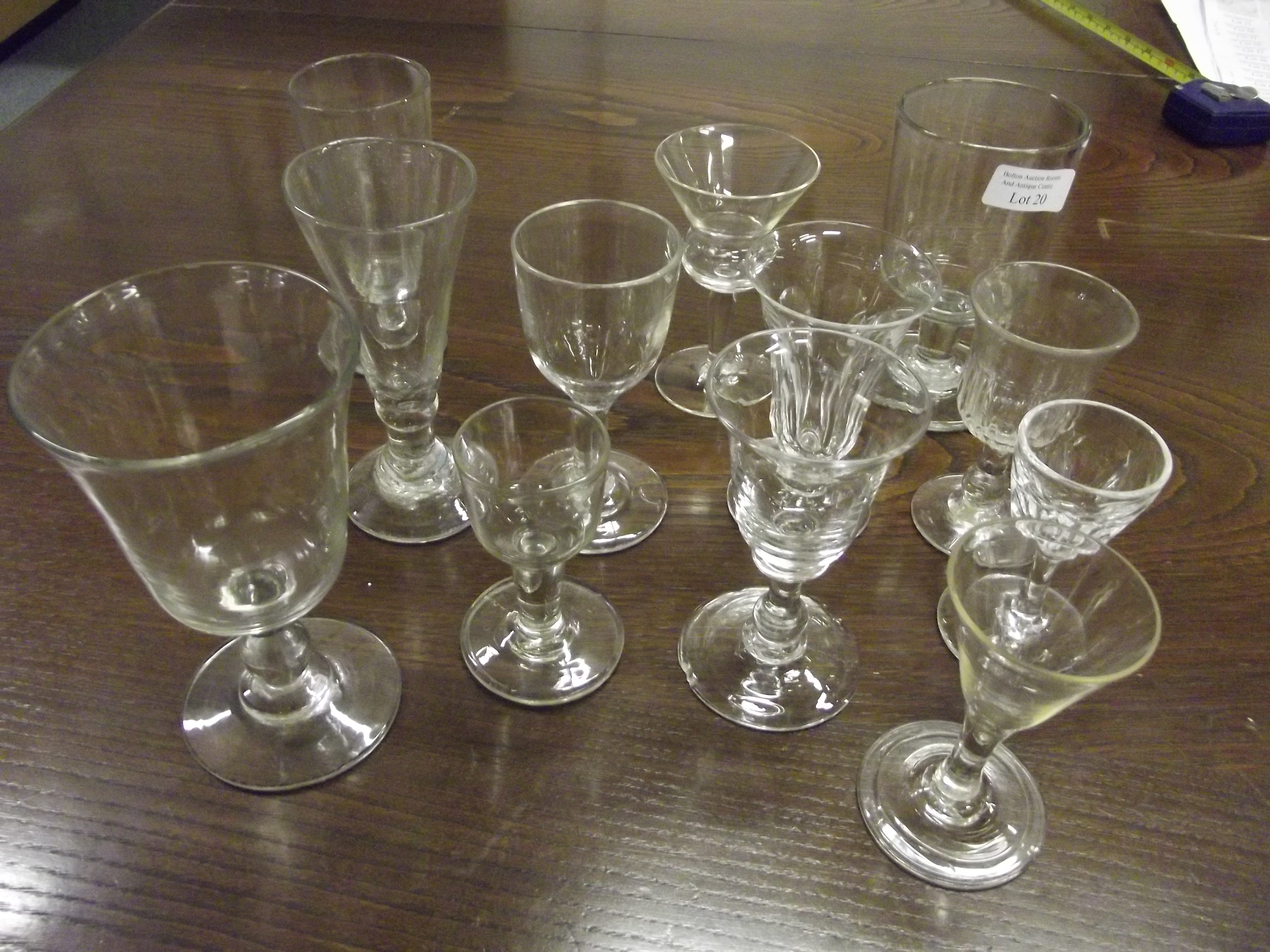 Collection of 12 18th and 19th century stem glasse