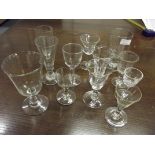 Collection of 12 18th and 19th century stem glasse