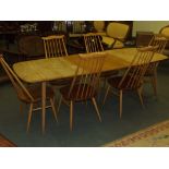 Ercol slide leg Windsor dining table, rectangular