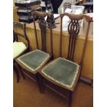 Pair of Edwardian mahogany dining chairs