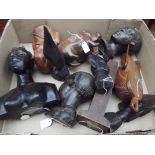 Large collection of African carvings