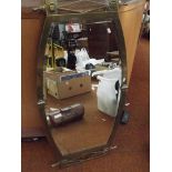 Brass framed mirror in the arts and crafts style