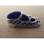 Silver stamped pin cushion, shoe