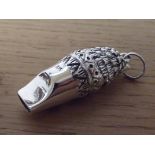 Silver stamped, owl whistle