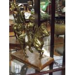 Very heavy brass knight on a horse