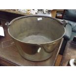 Large heavy Victorian brass jam pan
