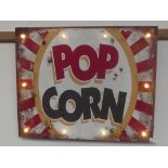 Pop corn light up advertising tin