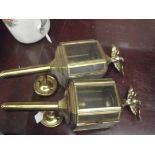 Two brass carriage lamps