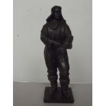 Bronze RAF pilot, signed, 22 cm high