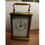 Good quality brass carriage clock, striking on a c