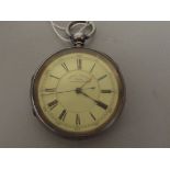 Centre second silver cased pocket watch