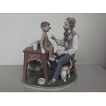 Large Lladro Pinocchio, paintbrush missing