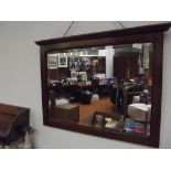 Edwardian oak framed wall mirror