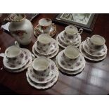 Royal Albert Violatta 18 piece tea set together wi