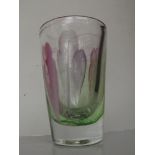 Very heavy art glass vase, 21cm