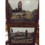 Two framed paintings, Bolton scenes, Pigeon Tower