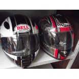 Two MC helmets