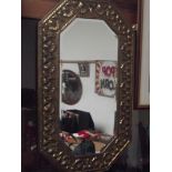 Brass framed mirror