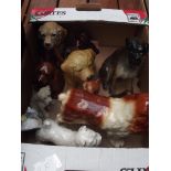 Box of ceramic dogs