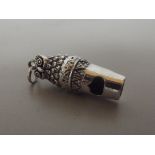 Silver stamped whistle, owl