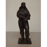 `Bronze RAF pilot, signed, 22 cm high