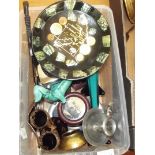 Various collectables to include abalone tray