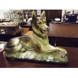 Plaster figure of a German Shepherd