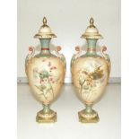 Pair of late 19th century Royal Worcester vases an