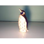 Royal Crown Derby penguin paperweight with gold st
