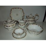 Victorian tea set. few hairlines to cups, one plat