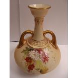 1899 Royal Worcester Two Loop Handled Vase, Chrysa