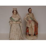 Pair of Victorian Staffordshire figures, Victoria