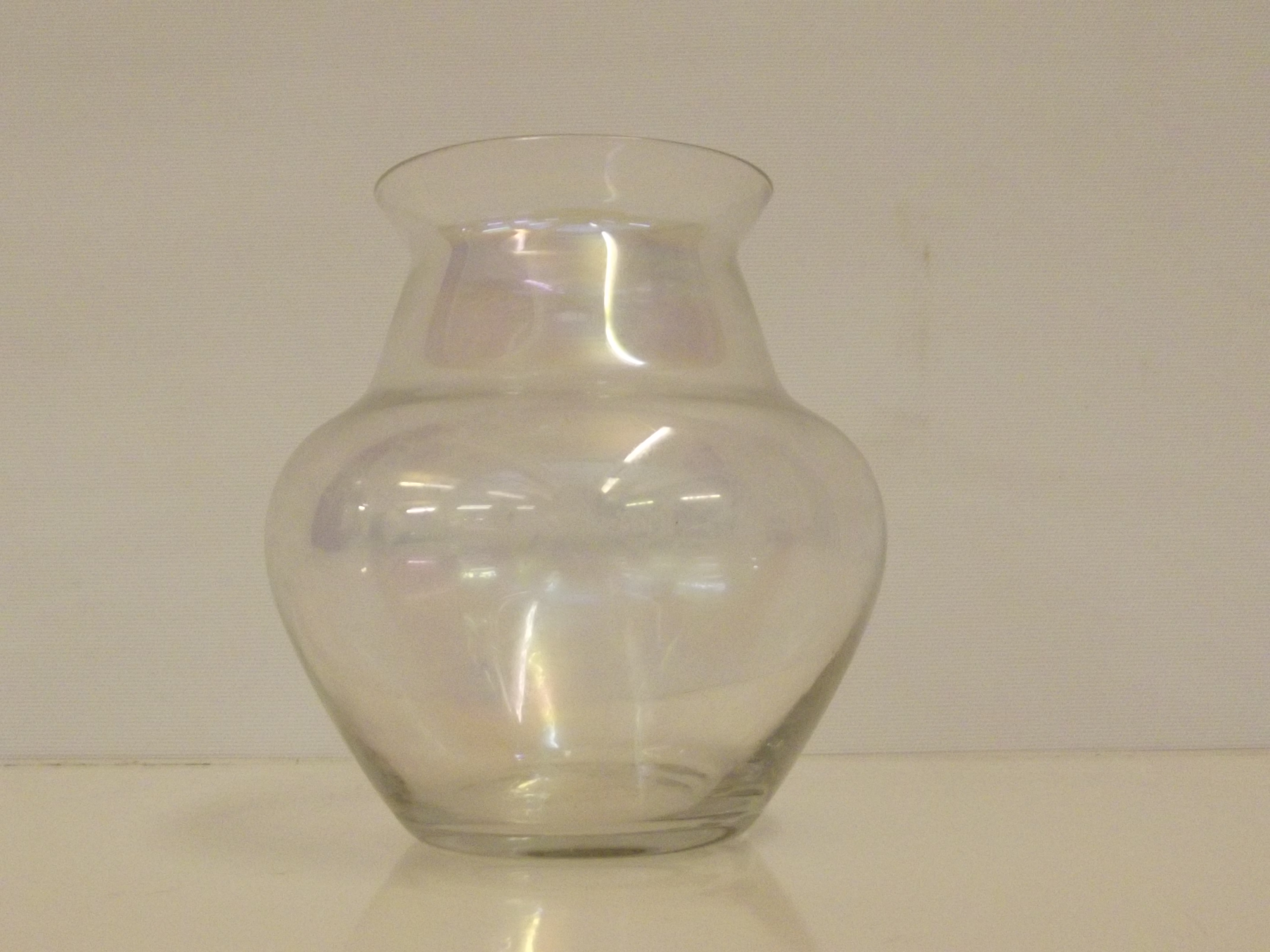 Iridescent glass vase with gold lustre. Designed b