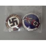 2 (German) enamel badges lapel