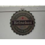 Heineken bottle top sign