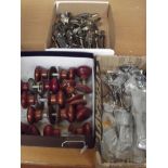 Box of door knobs, door handles and drawer handles