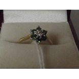 18 ct gold ring with tourmaline stones