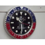 Rolex oyster perpetual date dealers wall clock GMT