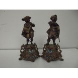 Pair of early spelter figurine