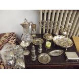 Large collection of silver plated items and others