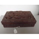 Carved wooden box