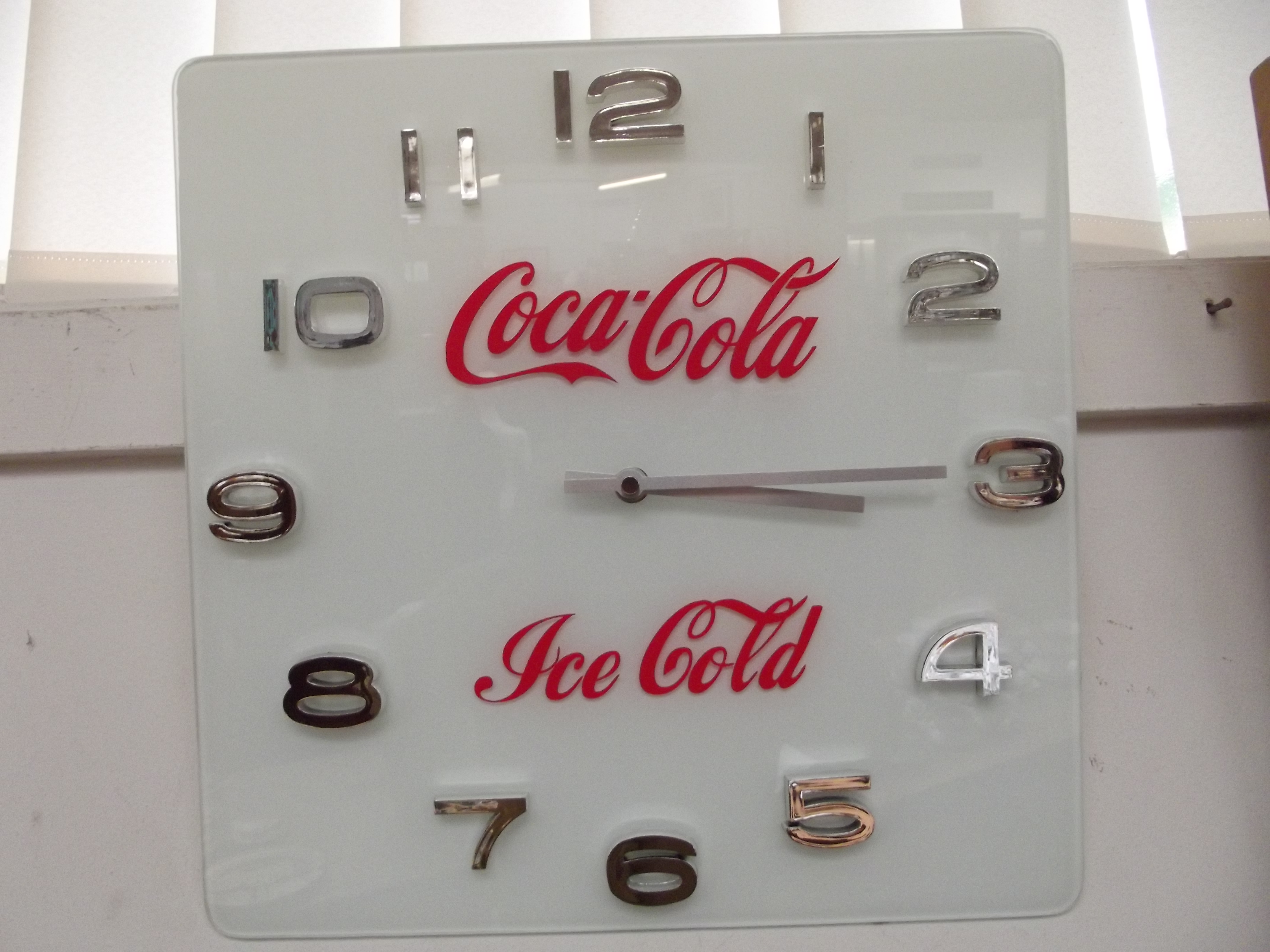 Coca Cola glass wall clock