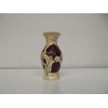 Moorcroft 5" vase, chocolate cosmos