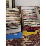 Two boxes of single records