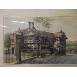 Water colour of Hall I'th Wood Bolton signed and d