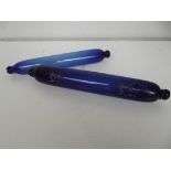 Two blue glass Victorian rolling pins V