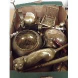 Large box of brassware